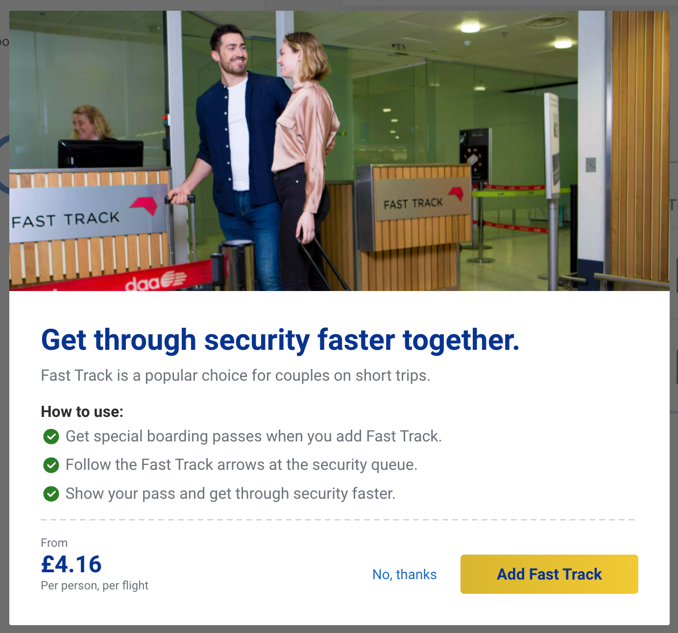 Ryanair Fast Track Dark Pattern 2